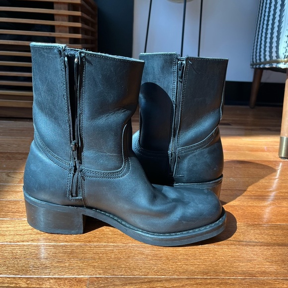 Vintage Frye Black Leather Campus Boot Ankle Boots womens size 9M - Picture 8 of 13